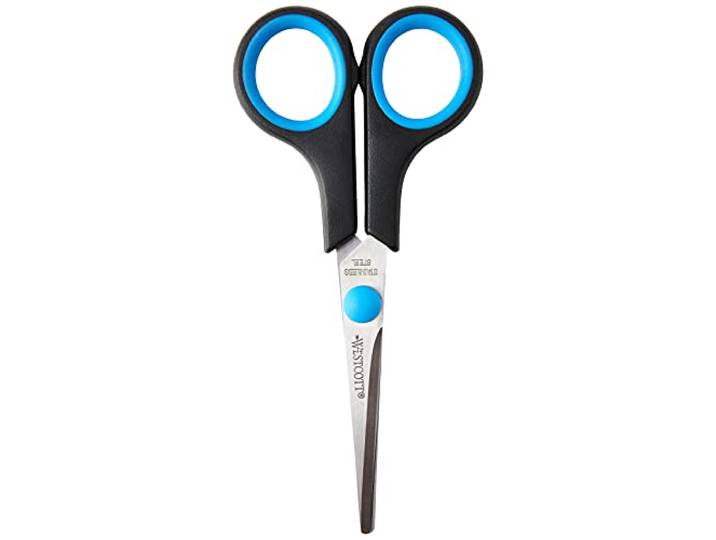 Westcott E-30252 00 Easy Grip Lefty Schaar, roestvrij, recht, symmetrisch, 14 cm/5 , voor linkshandigen, blauw/zwart en andere uitvoeringen