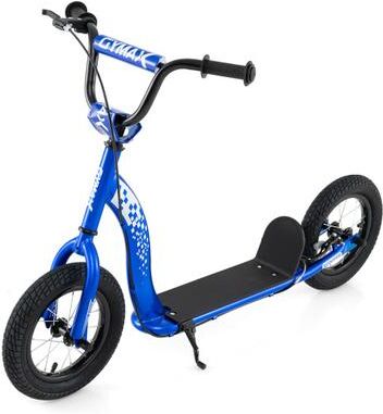 Costway Kids Scooter Youth Kick Scooter with Adjustable Height Handlebar 12-Inch Inflatable Wheels-Navy