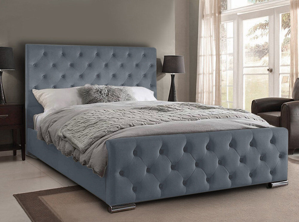 Mercer41 Carlos Upholstered Bed Frame Charcoal Double (4'6)