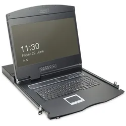 Digitus 19" LCD KVM Konsole, 16-Port CAT5, deutsche Tastatur