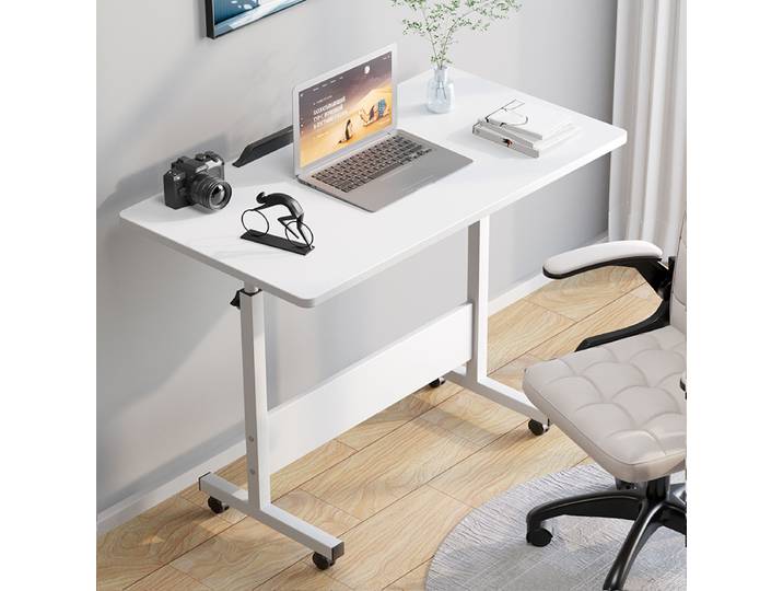 Bureau d'ordinateur portable réglable en hauteur, petit bureau portable sur roulettes pour le travail à domicile
