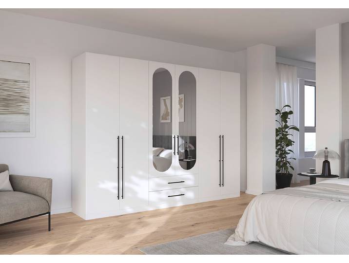 Drehtürenschrank Velora 271cm Weiß/Alpinweiß