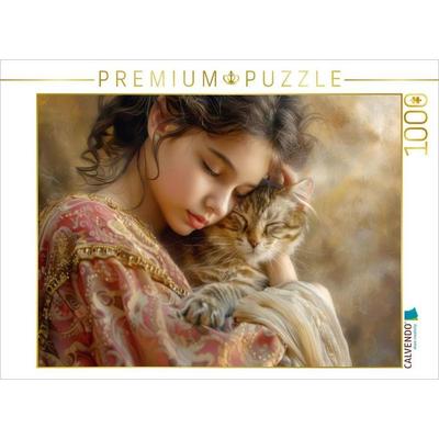 CALVENDO Puzzle Eine kindliche Liebe zu Tieren | 1000 Teile Lege-Größe 64x48cm Foto-Puzzle für glückliche Stunden