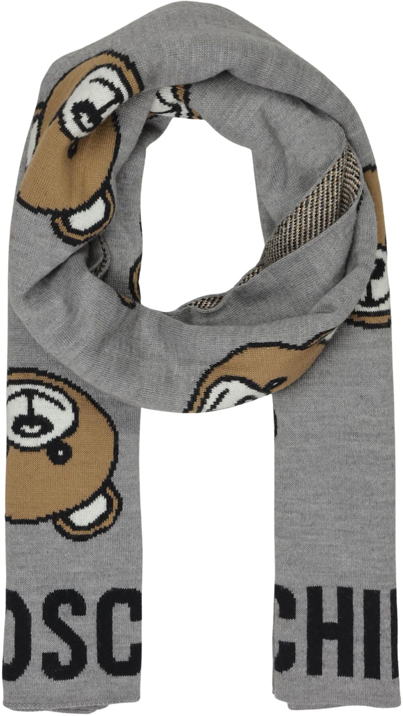Moschino Damen Schal oder Tuch, Grau, Synthetik / Wolle - Second Hand