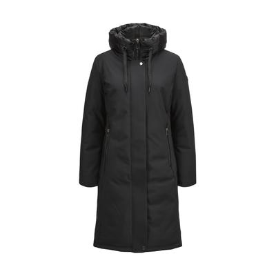 Wintermantel MILESTONE "MSMartha", Damen, Gr. 40, schwarz, Casual, regular fit, Mäntel Wintermantel, mit Kapuze