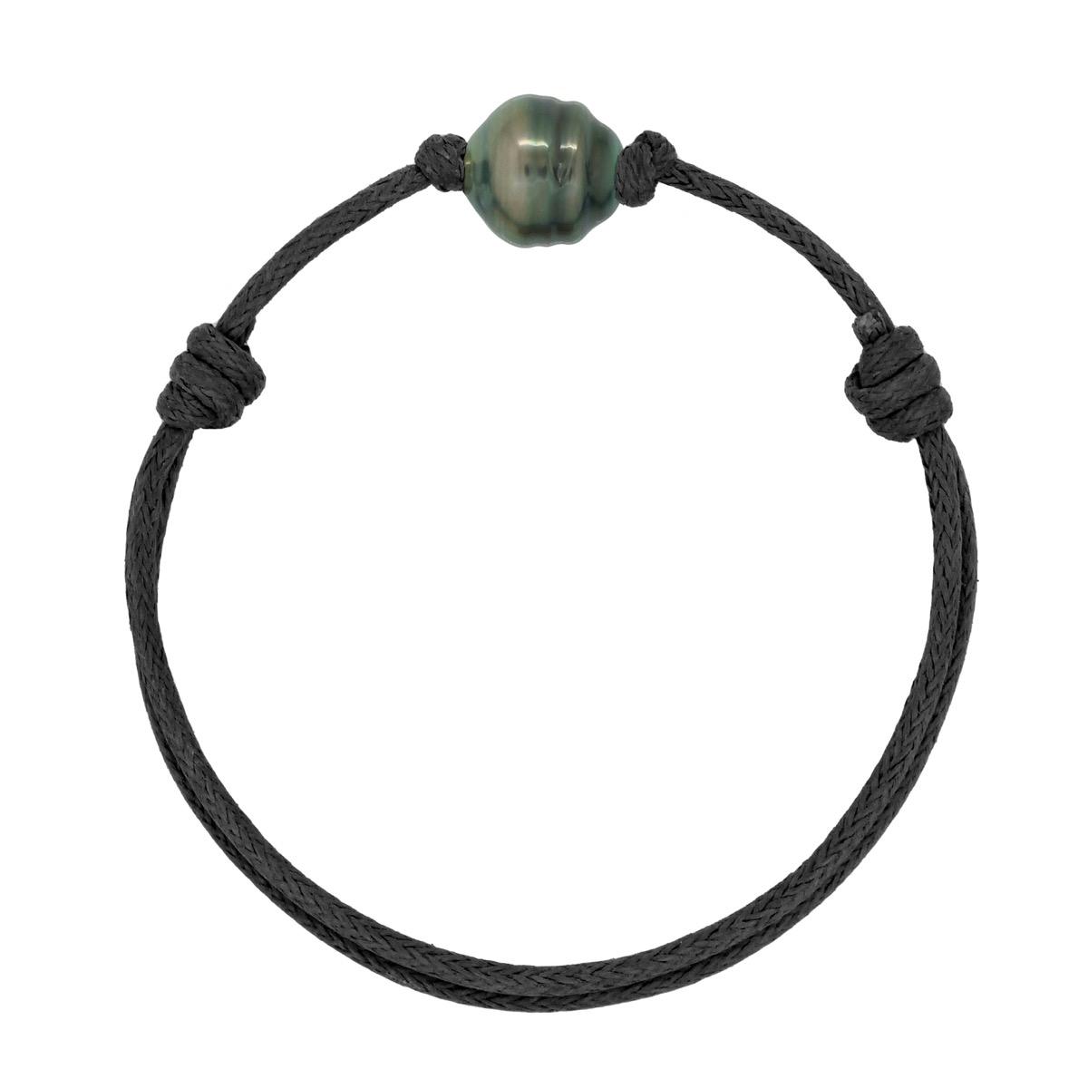 Armband Echte Tahiti-Zuchtperle geringelt 10-11 mm — 25 cm — Herren