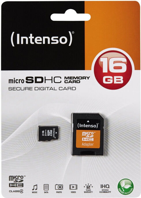 Cartão de Memória 16GB microSDHC - INTENSO