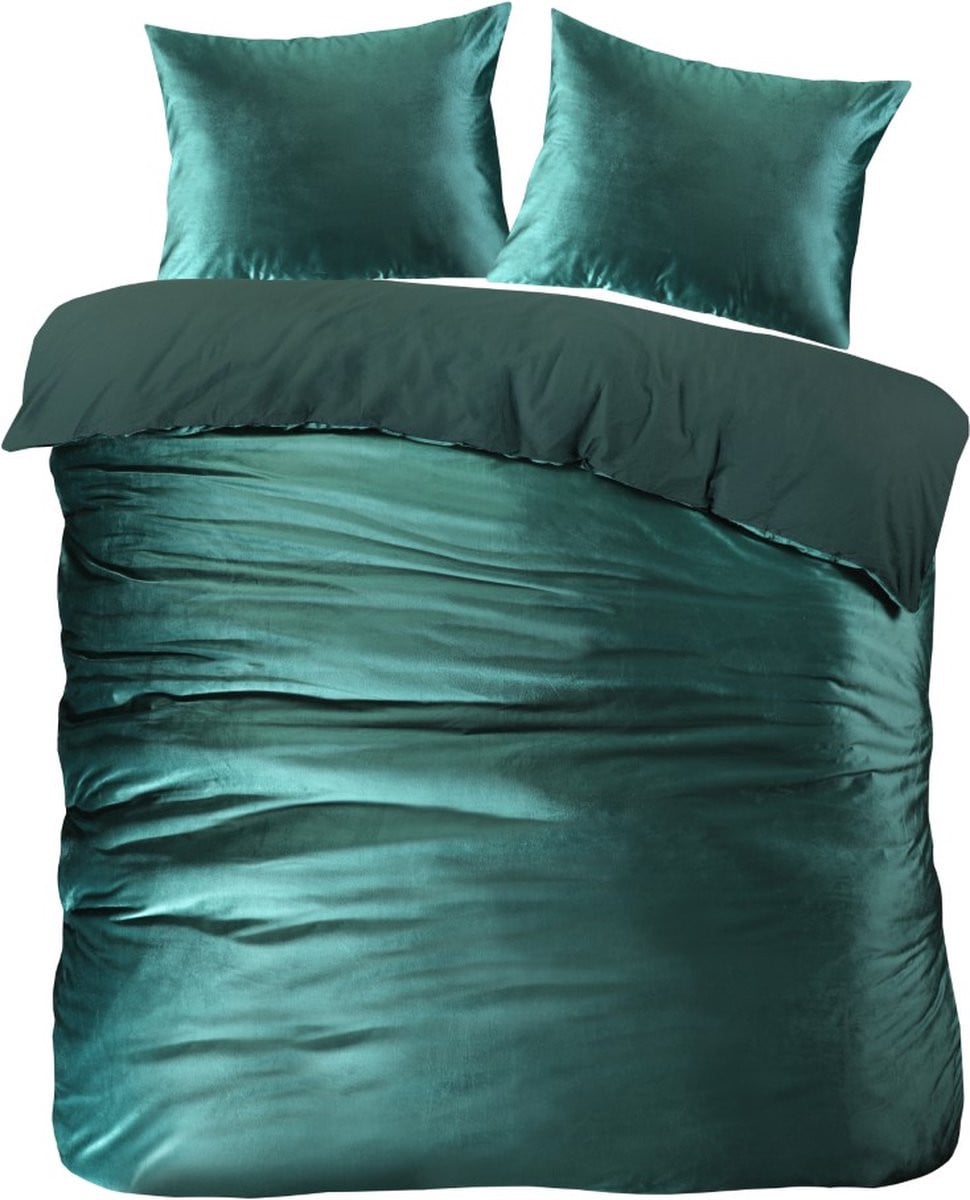Papillon Uni Velvet Dekbedovertrek Lits-jumeaux Groen 240 x 220 cm