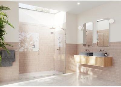 "Glass Warehouse 78"" x 90.25"" Frameless 3 Panel Inline Shower Door"