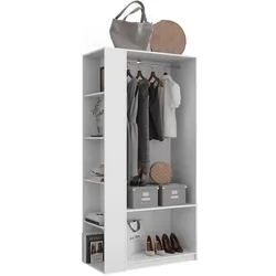 Vicco, Kleiderschrank, Kleiderschrank Elmo, Weiss, 80 x 200 cm 2er Set (80 x 50 x 200 cm)