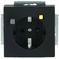 Busch-Jaeger 3120EUCB-885 FI-SCHUKOMAT SCHUKO® Steckdosen-Einsatz Safety+ schwarz matt - Plattform 63 mit Fehlerstrom-Schutzschalter 2CKA003116A0671