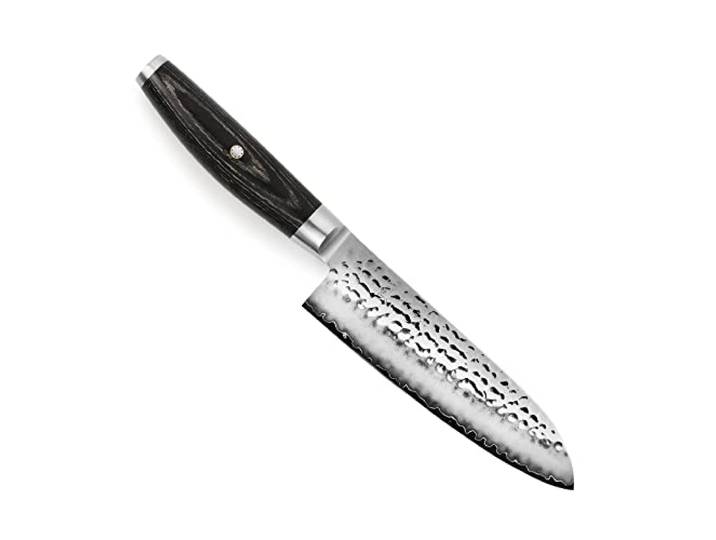 Yaxell Messer KETU Santoku mit Klinge aus Lagenstahl und Griff aus Buchenholz Pakka in der Farbe Schwarz, Länge: 16,5 cm, 34901