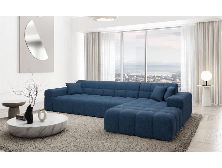 Couch Ibiza L-Form in Stoff Kurz