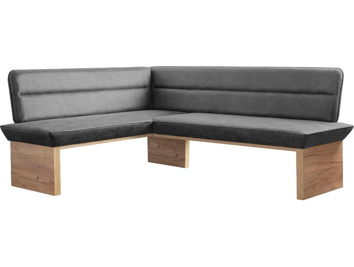 Eckbank GOODPRODUCT Beluna Polsterbank, Sitzecke , grau (anthrazit (cobra 2000), decor wotan eiche), B:210cm H:89cm T:169cm, Polyester, Sitzbänke, Eckbank, mit Wellenunterfederung im Sitz, TOPSELLER