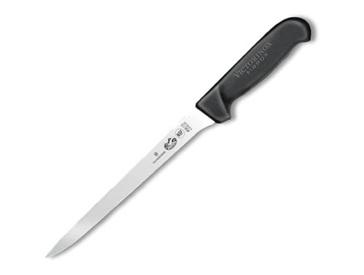 Victorinox Fibrox Couteau de Cuisine\, Couteau à Filet er Flexible\, Lame de 20 cm\, Acier Inoxydable\, Inoxydable\, Noir\, Standard