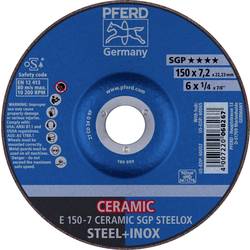 PFERD TOOLS 69901759 E 150-7 CERAMIC SGP STEELOX Schruppscheibe gekröpft Durchmesser 150 mm Bohrungs-Ø 22.23 mm Edelstahl, Stahl 10 St.