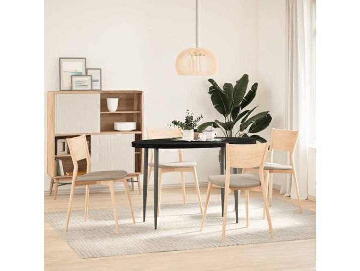 KTHLBRH Tischplatte Eiche massiv oval 120 x 60 x 4 cm Dunkelbraun Strapazierfähiges Massivholz, polierte Oberfläche, pflegeleicht und vielseitig einsetzbar