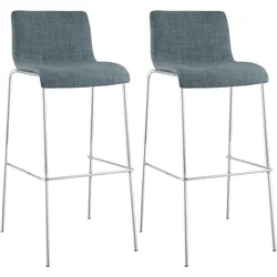 CLP Barhocker 2er Set mit Lehnen Hover, Barstühle stapelbar mit Stoffbezüge, Stapelstühle Metallgestelle bis 150 kg belastbar