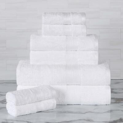 Superior 8 Piece Bath Towel Set, Rayon From Bamboo and Cotton