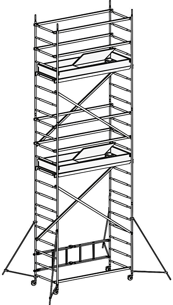Modulgerüst ALUPRO CONCEPT, Modul 1+2+3, Standhöhe 4,65 m, Plattformlänge 1,58 m HYMER