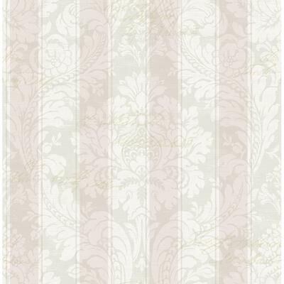 Seabrook Designs Koharu Damask Stripe Unpasted Wallpaper