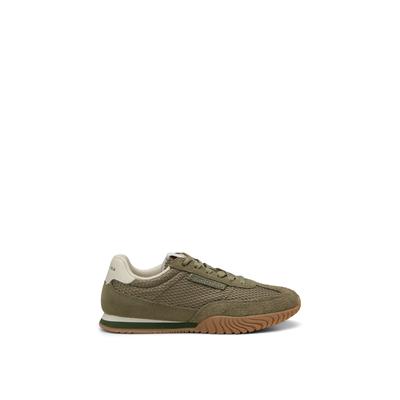 Sneaker MARC O'POLO "aus Leder und Mesh", Damen, Gr. 36, Mesh, pure sage, Obermaterial: 100% Leder, unifarben, Schuhe Sneaker