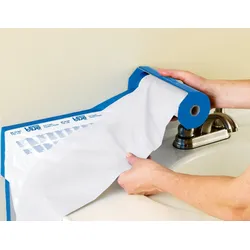 3M ScotchBlue Malerabdeckfolie mit Klebeband im Dispenser, PTD2093EL-107, 270 cm x 17 m
