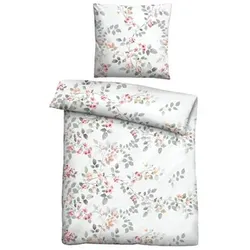 Castell® Bettwäsche Blumenranke Baumwoll Feinbiber Einzelbett, 2tlg.