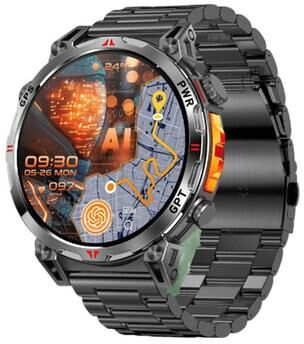Shopalltechgadgets Bluetooth Calling Smartwatch With Fitness Tracker And Long Battery Life black Steel