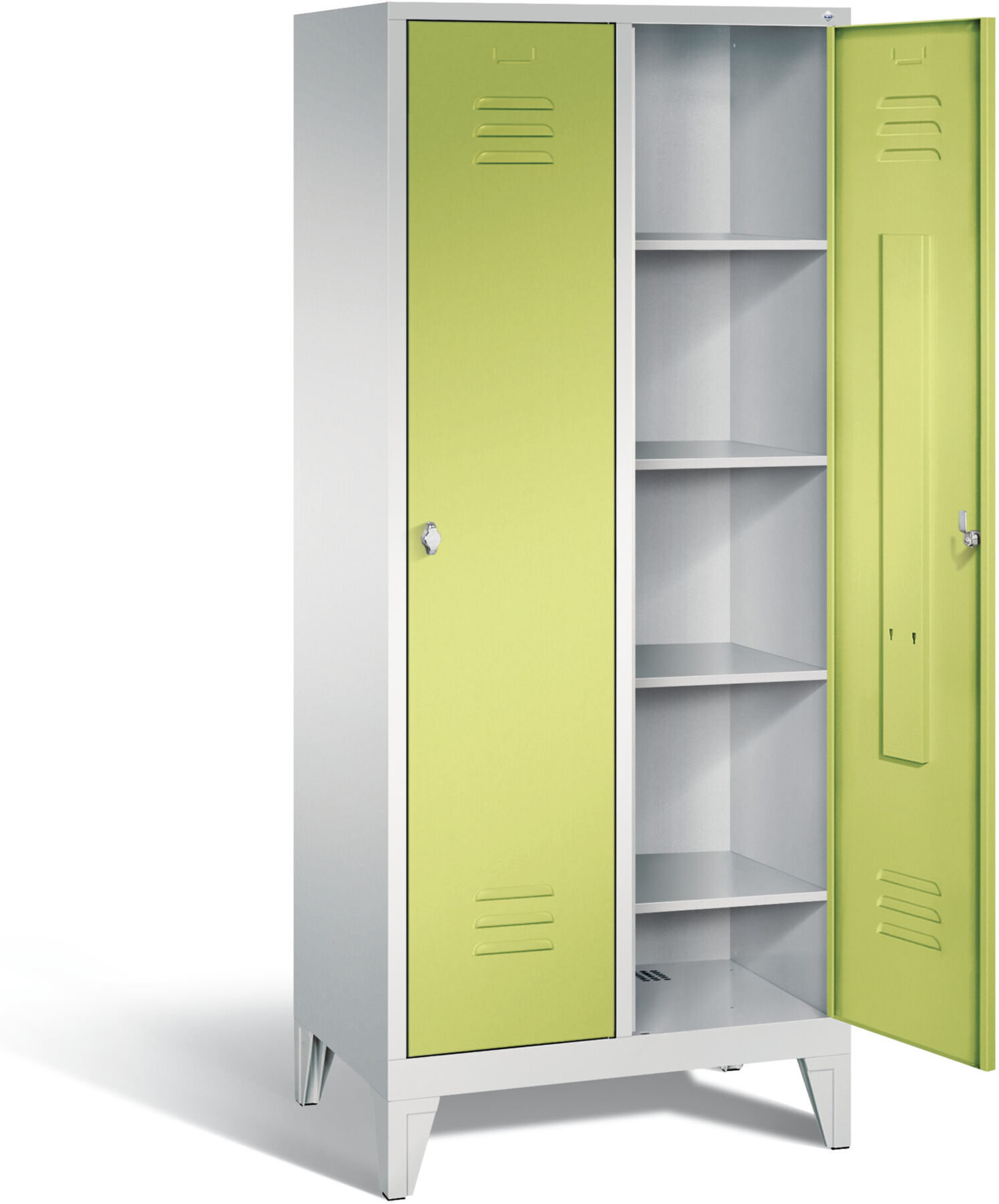 C+P Wäsche-Spind Classic, H1850xB810xT500mm, Front Viridingrün, Korpus Lichtgrau (8010-22B) ; C + P Möbelsysteme (8010-22B S10038)