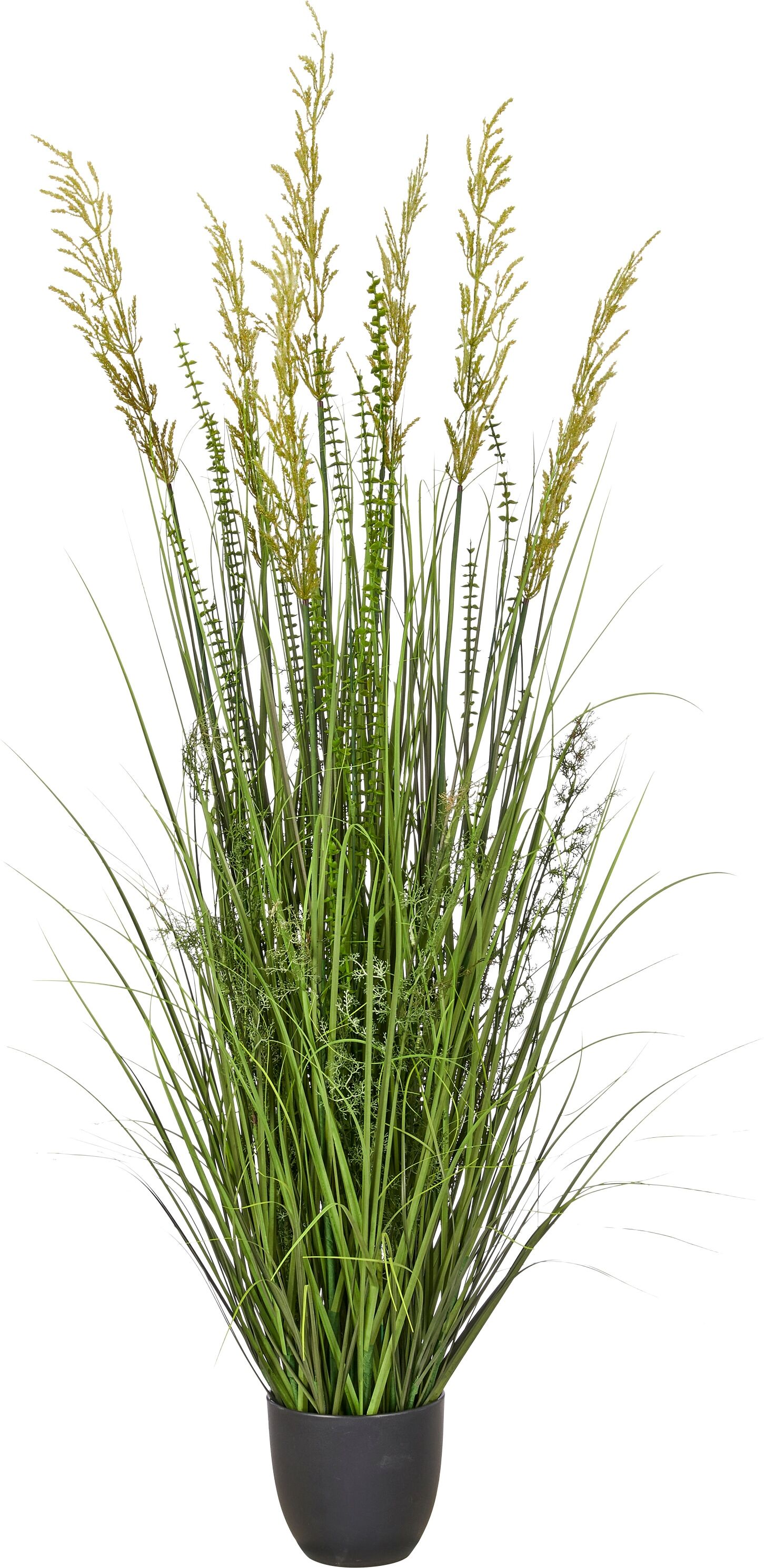 Kunstgras CREATIV GREEN "Gras-Mix-Busch", grün, H:150cm, Obermaterial: 100% Kunststoff, Kunstpflanzen, mit naturgetreuen Halmen