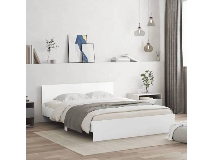 Simple LIT durable - Structure de lit - sans matelas - blanc 140x190cm EU25_X28174