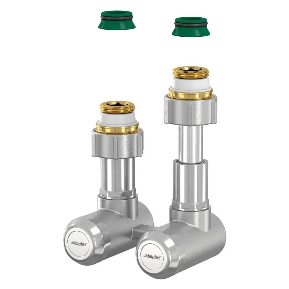 Aalberts integrated piping FL Hahnblock MULTIGRIP Eck Teleskop EVT G3/4i x 15 MS vern. m. Nippel, Ko (F13444)
