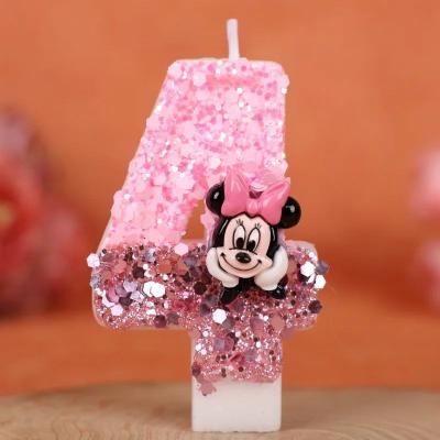 Uplift Treasures Cute Minnie Style Number Birthday Cake Candle 4
