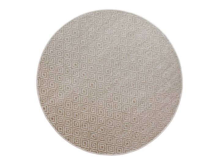 Tapis rond motif losanges beige 120 rd.