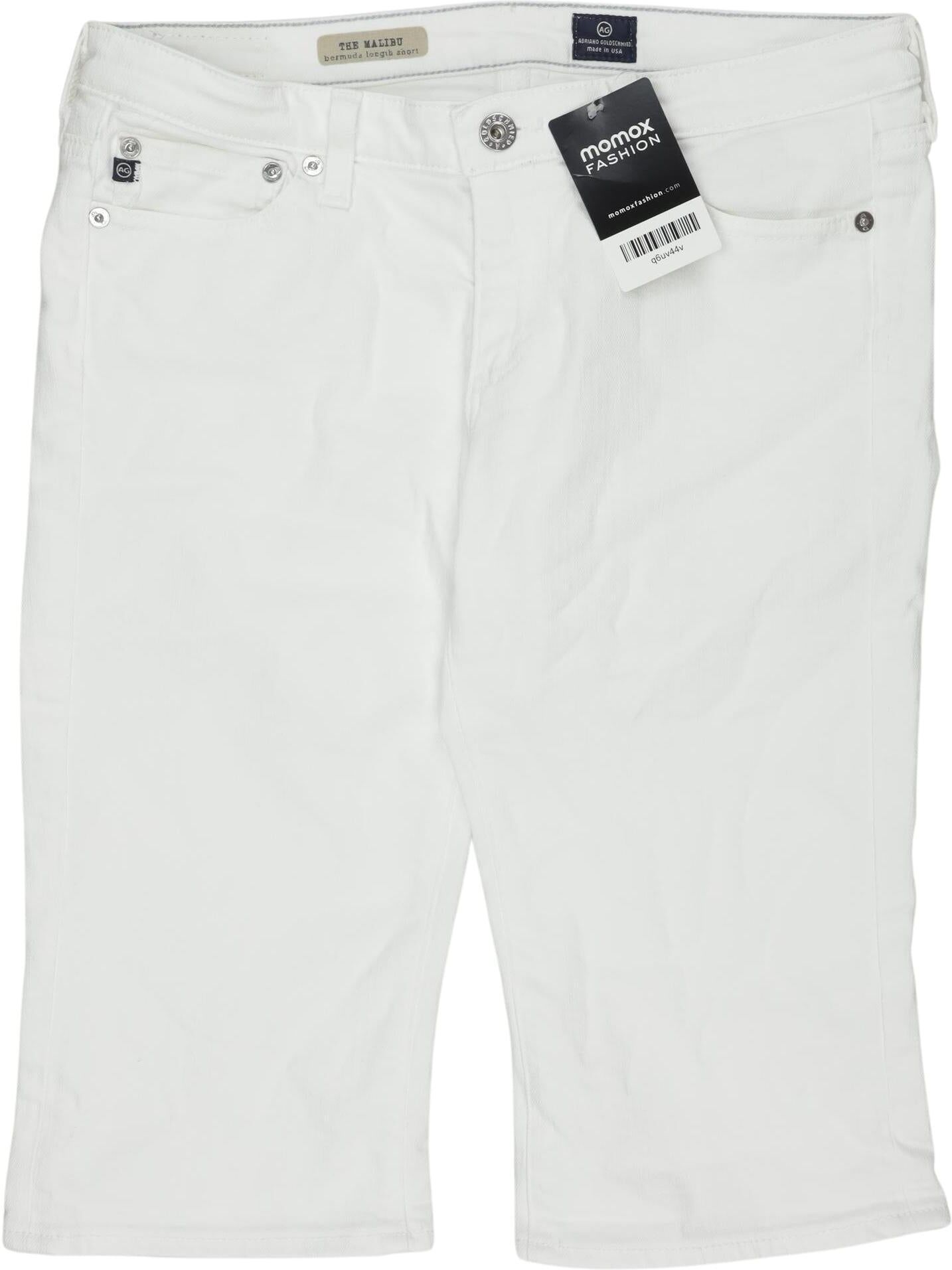 AG Adriano Goldschmied Damen Shorts, Weiß, Gr. W28, Elasthan / Baumwolle - Second Hand