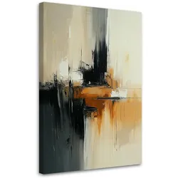 LEINWANDBILD Abstraktion beige orange schwarz 60x90cm