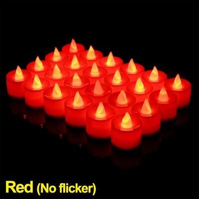 Uplift Treasures Colorful Flameless LED Tealight Candles Battery Operated Party Decor Set red 6pcs
