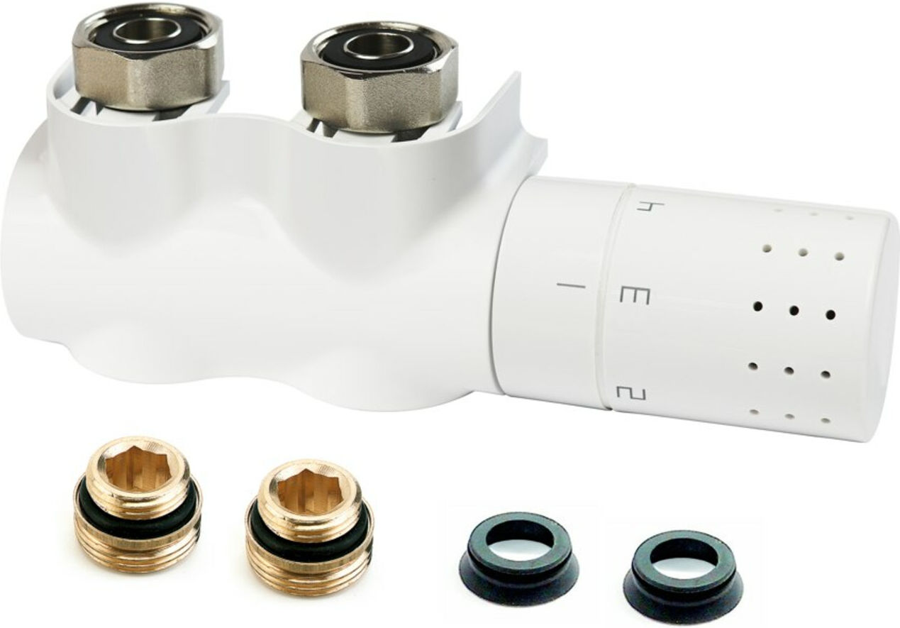 Flamco Ventilhahnblock AutoSar ThermodDesign E re m TH-Kopf + Bl., we. (L234017001)