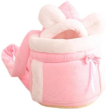 Uplift Picks Winter Warm Plush Cat Backpack Carrier For Outdoor Travel pink l