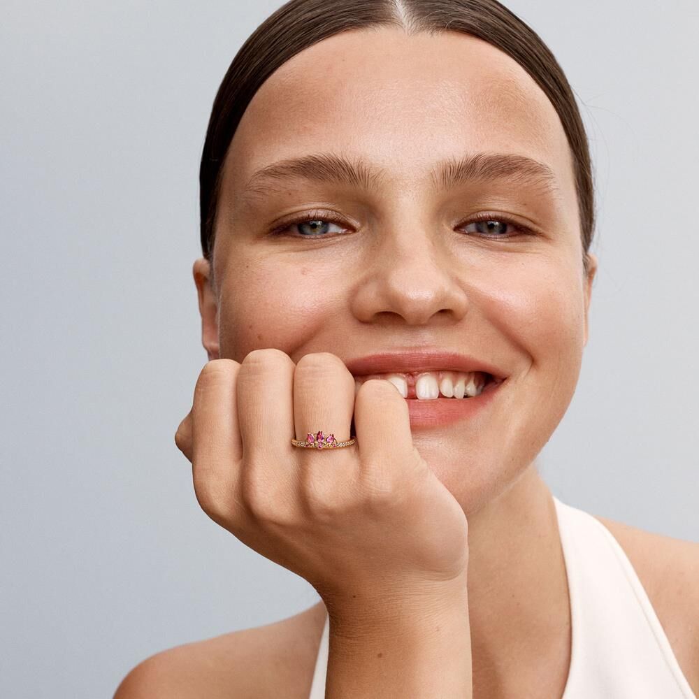 Pandora Disney Damenring Rapunzels Krone, vergoldet, Zirkonia gold