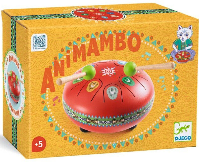 Tambour à languettes rouge 8 notes Animambo - Djeco