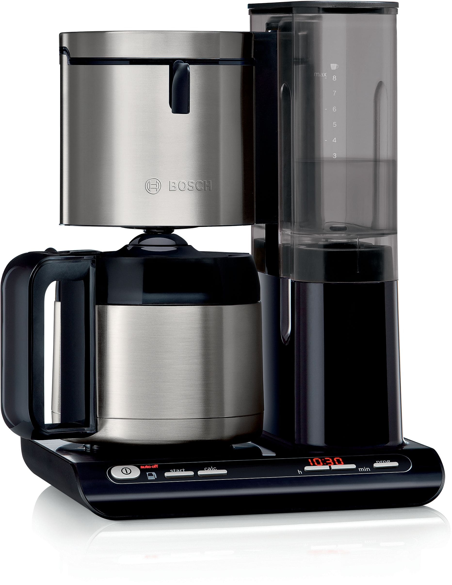 Bosch TKA8A683 Styline 8 Tassen Thermo Filterkaffeemaschine 1,1 l (Schwarz, Edelstahl)