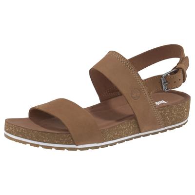 Sandale TIMBERLAND "Malibu Waves 2Band Sandal", Damen, Gr. 39,5, braun, Leder, Schuhe Sandale