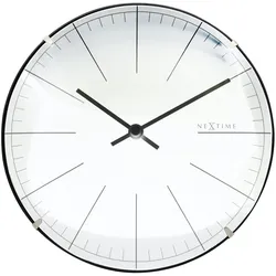 Nextime, Wanduhr, 3506WI - Wand-/Tischuhr "Big Stripe M", Kunststoff, Weiss, Ø 20 cm (20 cm)