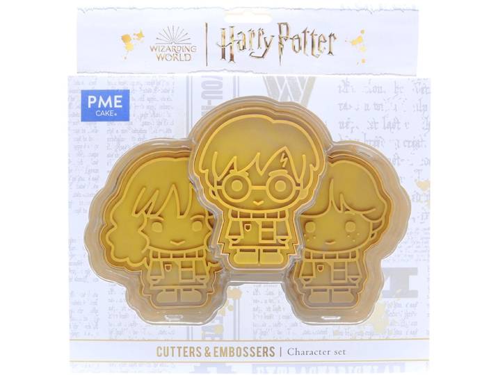 PME Harry Potter Cookie Cutter & Embosser\, Harry\, Ron & Hermione - Koekjes Uitsteek- en relïef vorm voor fondant\, marsepein en koekjes