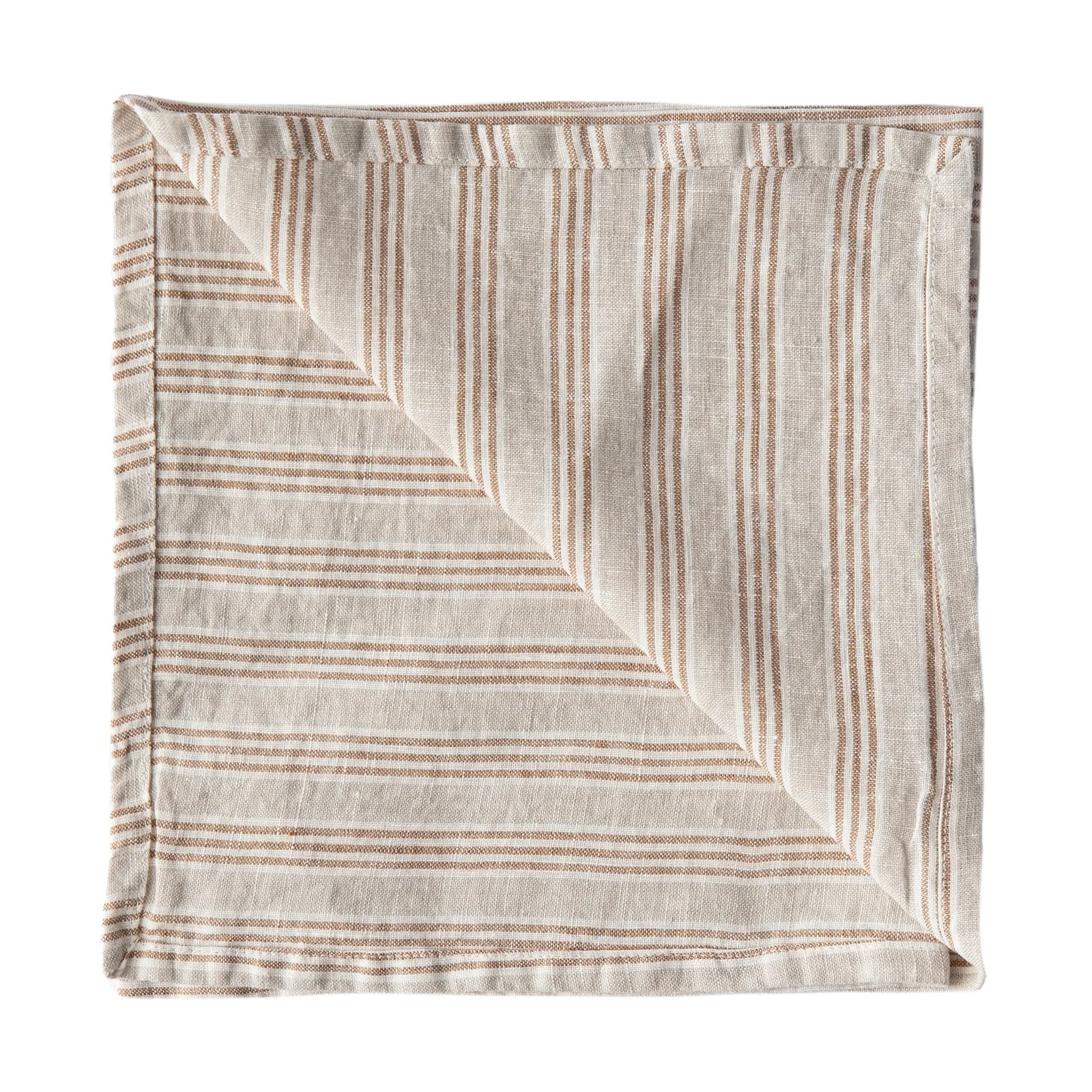 Tell Me More Washed linen servet Hazelnoot streep