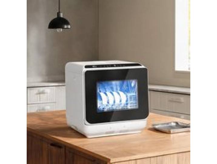 Lave-vaisselle compact de table 4 couverts 6 programmes réservoir 6L blanc dimensions 45x44x45 8 cm