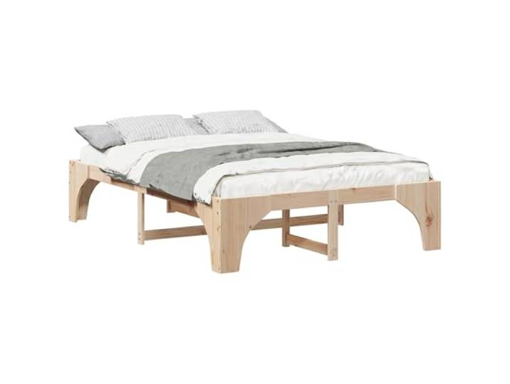 vidaXL Bettrahmen Braun 160 x 200 cm Massives Kiefernholz