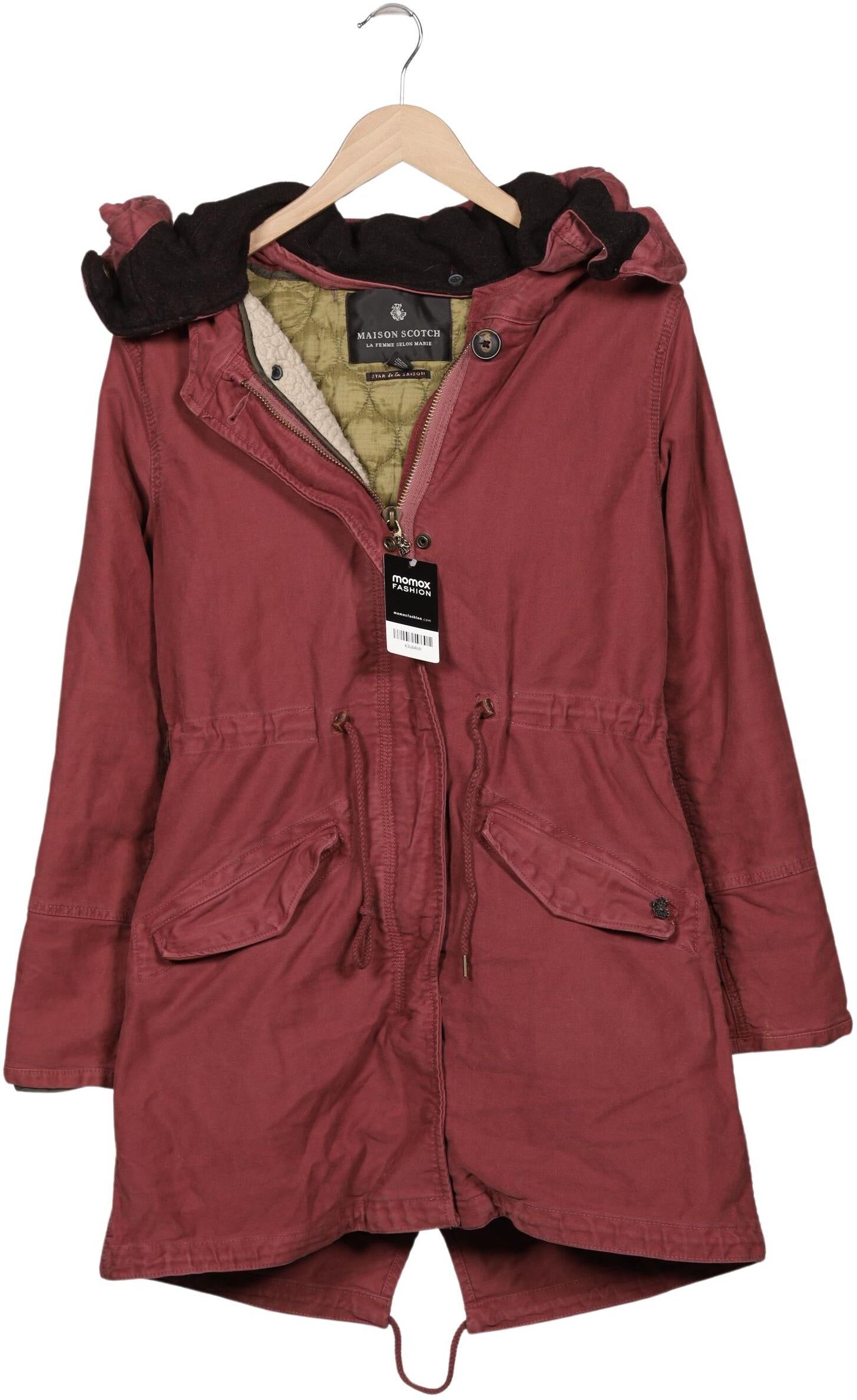 Maison Scotch Damen Mantel, Bordeaux, Gr. EU 38 (Maison Scotch 2), Baumwolle / Viskose / Wolle / Synthetik - Second Hand